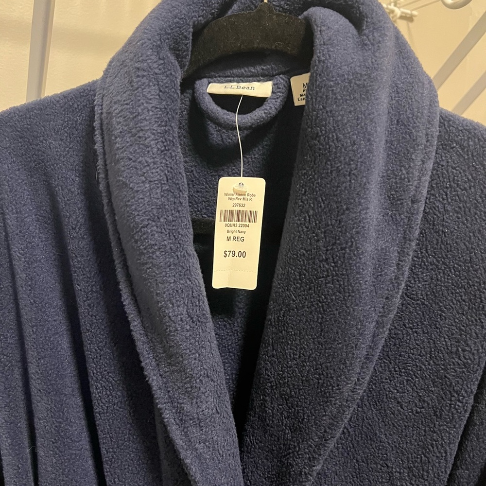 LL Bean Winter Fleece Navy Robe